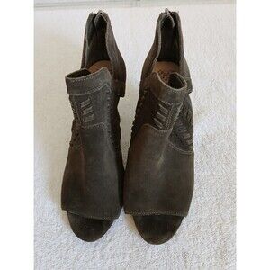 Vince Camuto Womens Size 7W Heel‎ Zip Cone Heel Ebelin  Brown Ankle Boot